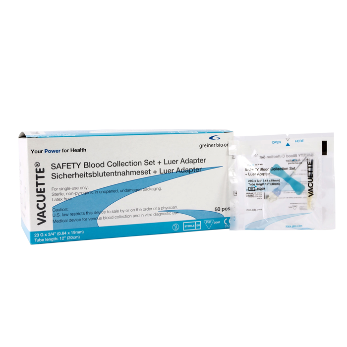 Butterfly- Safety - Greiner Vacuette, 21G or 23G (box of 50)