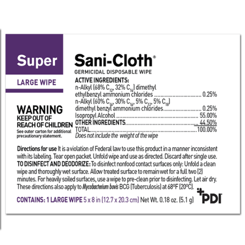 PDI-Super-Sani-Cloth-Front-Label-View